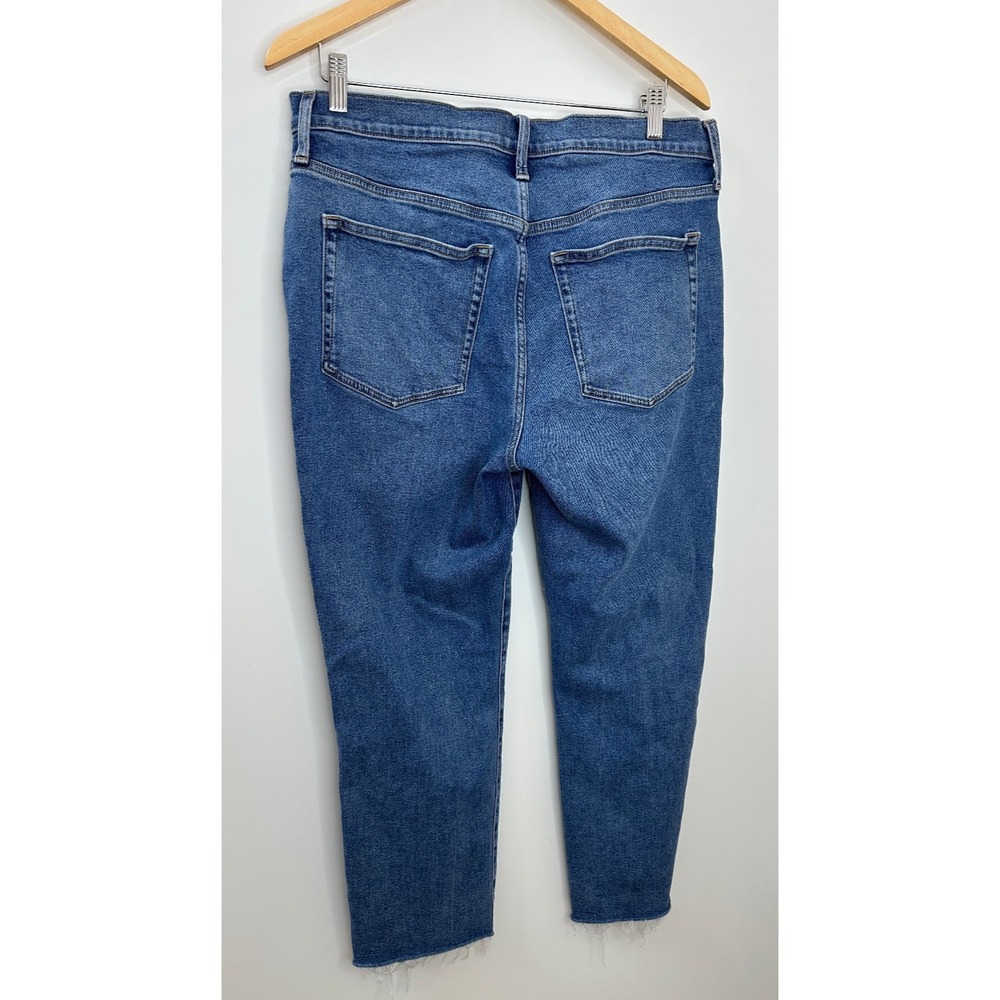 J.Crew 2024 Essential Straight All Day Stretch Jeans Raw Hem Blue Denim Size 31 - Picture 8 of 11